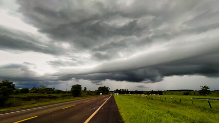 Clouds over the road