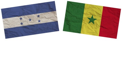 Senegal and Honduras Flags Together Paper Texture Effect Illustration