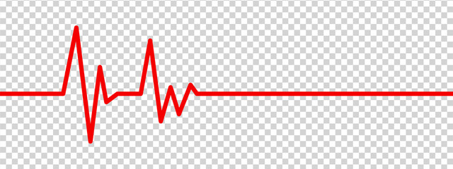 Heart rate monitor line vector isolated on transparent background. Heart rate pulse rhythm line illustration.  - 447167643