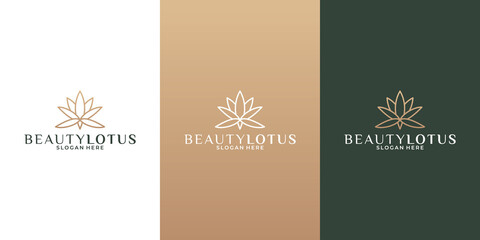 Fototapeta na wymiar beauty lotus idea logo design for your business saloon, spa, resort, cosmetic,