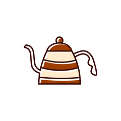 Coffee kettler flat icon. Color filled symbol. Isolated vector illustration