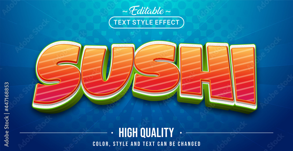 Poster editable text style effect - sushi text style theme.
