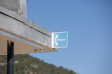 old phone sign isolated 