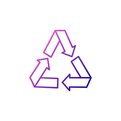 Processing concept outline icon. Recyclable fabric feature. Material quality. Save planet. Gradient symbol