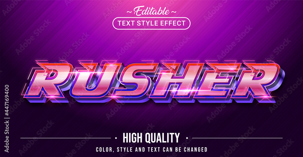 Poster editable text style effect - rusher text style theme.