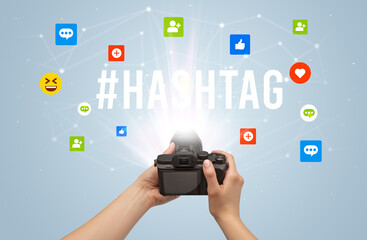 Using camera to capture social media content