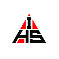 IHS triangle letter logo design with triangle shape. IHS triangle logo design monogram. IHS triangle vector logo template with red color. IHS triangular logo Simple, Elegant, and Luxurious Logo. IHS 