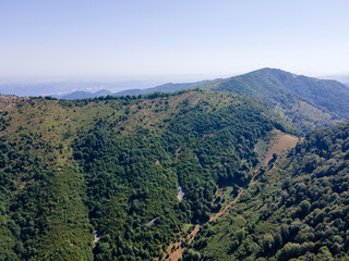 Fototapeta na wymiar Aerial view of Balkan Mountain near town of Teteven, Bulgaria