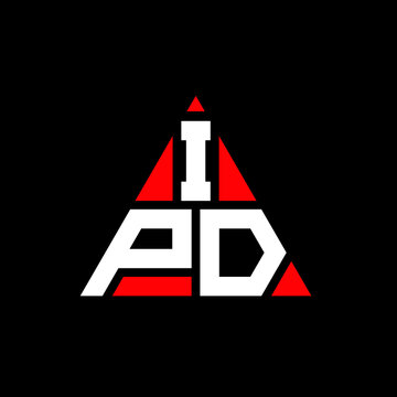IPD triangle letter logo design with triangle shape. IPD triangle logo design monogram. IPD triangle vector logo template with red color. IPD triangular logo Simple, Elegant, and Luxurious Logo. IPD 