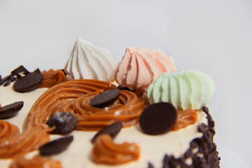 chocolate cake with cream