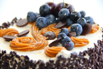 cake with cream and chocolate