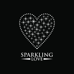 sparkling love heart vector logo design