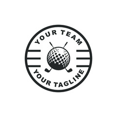 golf logo emblem circle vector logo design
