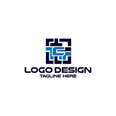 Obraz premium Letter C Maze Labyrinth Logo Design Element