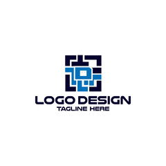 Data Digital Barcode Initial Name, Bussines Logo Design Concept