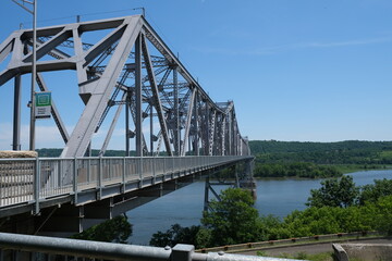 Looking east over the Rip Van Winkle Bridge from Catskill to Hudson, New York, July 2020.