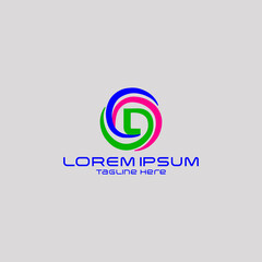 L letter colorful logo in the circle. Vector design template elements for your application or corporate identity.