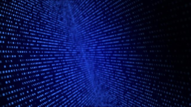 Abstract Binary code wall streaming binary code background. Digital technology. Cyber data, decryption and encryption. Hacker Programming code technology Animation. software developer, Computer script