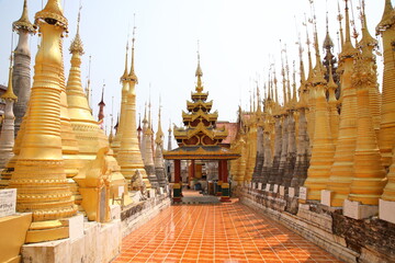 View of Shwe Indein Pagoda near Inle Lake, Myanmar
