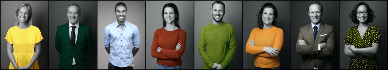 People black and white with one object in color