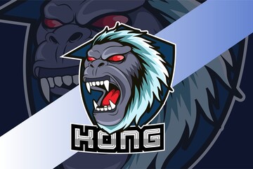kingkong head mascot logo vector