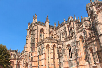 Fototapeta na wymiar Batalha Monastery, the iconic gothic cathedral in central Portugal, a UNESCO World Heritage Site