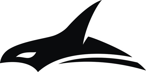 Abstract Design of Killer Whale (Orca) Swimming on the Surface