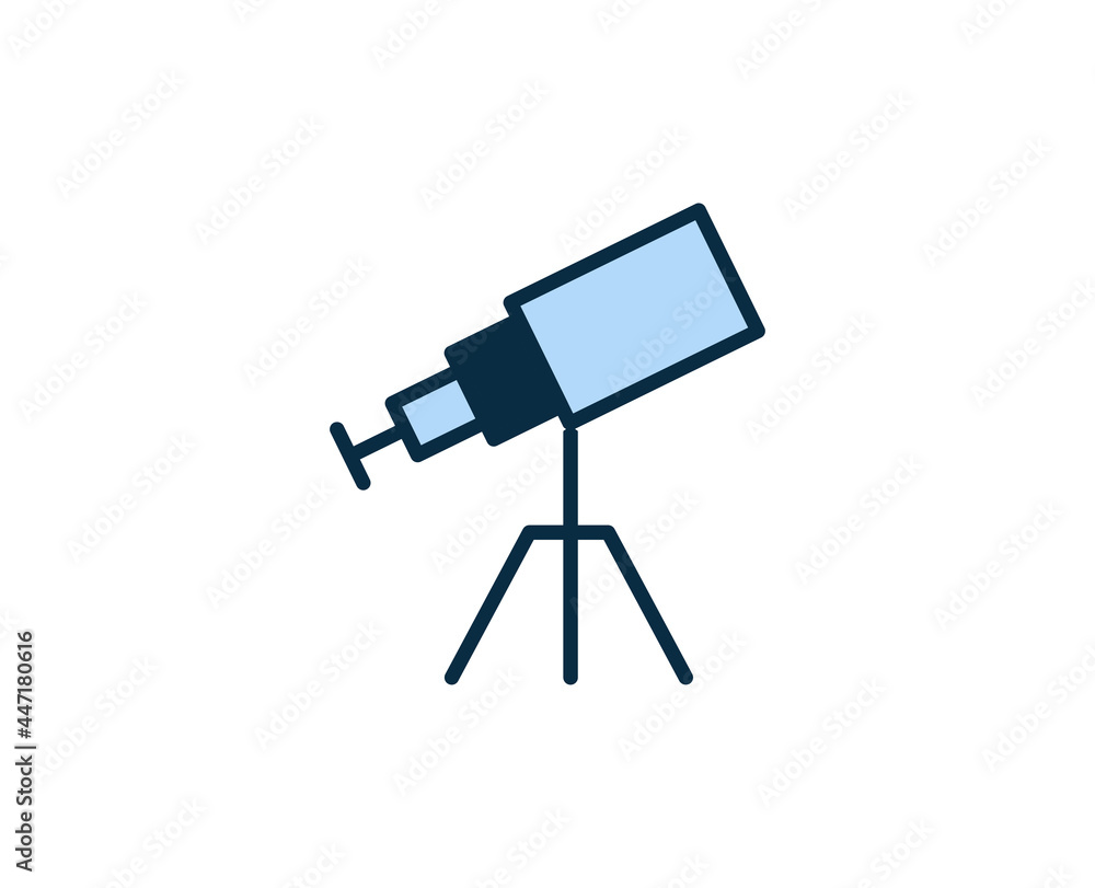 Poster telescope line icon. high quality outline symbol for web design or mobile app. thin line sign for de