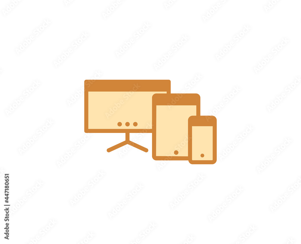 Poster line electronic devices iicon isolated on white background. outline symbol for website design, mobil