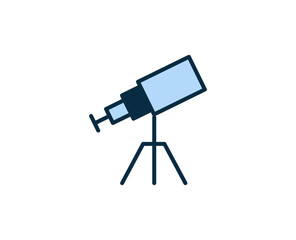 Telescope line icon. High quality outline symbol for web design or mobile app. Thin line sign for design logo. Color outline pictogram on white background