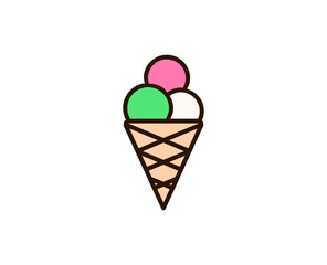 Icecream flat icon. Single high quality outline symbol for web design or mobile app.  Holidays thin line signs for design logo, visit card, etc. Outline pictogram EPS10