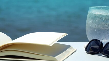 impression of read a book at a seaside resort.
