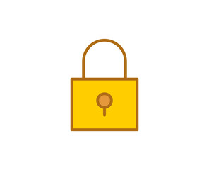 Lock flat icon. Single high quality outline symbol for web design or mobile app.  House thin line signs for design logo, visit card, etc. Outline pictogram EPS10