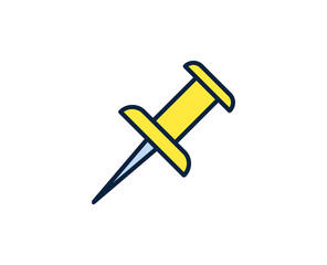 Push pin line icon. Vector symbol in trendy flat style on white background. Office sing for design.