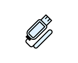 USB line icon. Vector symbol in trendy flat style on white background. Office sing for design.