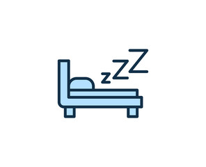 Sleep line icon. High quality outline symbol for web design or mobile app. Thin line sign for design logo. Color outline pictogram on white background