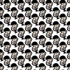 seamless pattern of cute boy cartoon