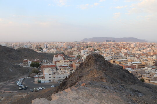Town Madena in Saudi Arabia Mousqe sky Mountain