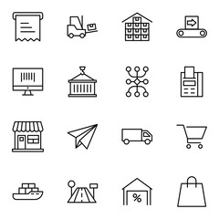 Commerce line icon set.