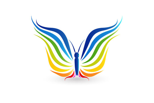 Colorful butterfly design logo
vector eps10 concept of transformation and growing rainbow color image template