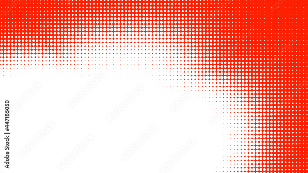 Poster dots halftone red white color pattern gradient texture with technology digital background. dots pop 