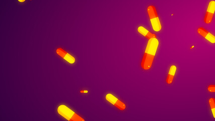 Drug prescription for pills medicine capsule pattern background. Abstract healthcare technology and science medical concept.