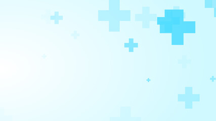 Medical white blue cross pattern background.