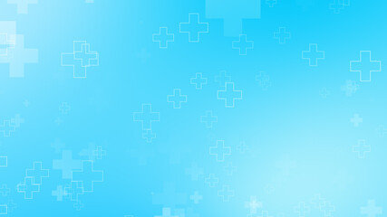 Abstract medical health blue cross pattern background.