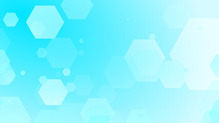 Abstract hexagon geometric white blue pattern technology medical and science background.
