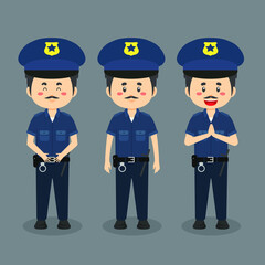 Policeman Character with Various Expression