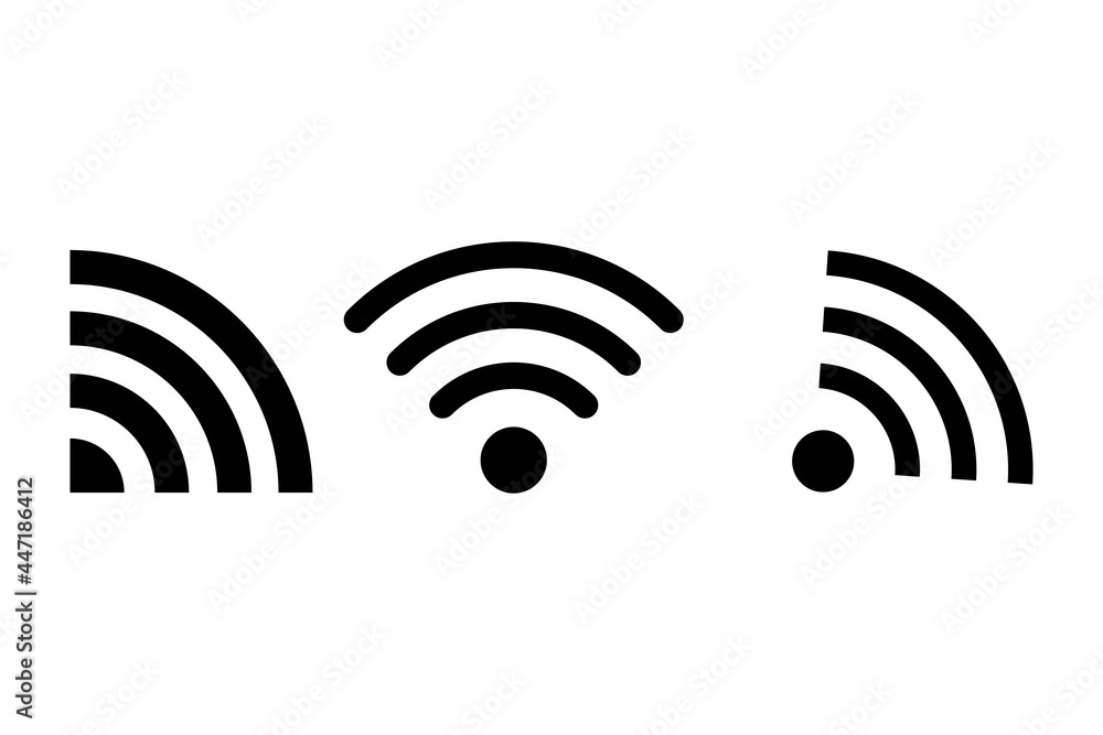 Poster wi-fi signal set. computer technology. internet network. digital communication. internet broadcast. 
