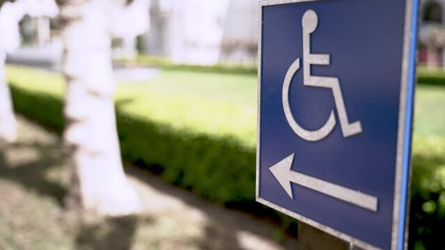 Directions of a handicap sign