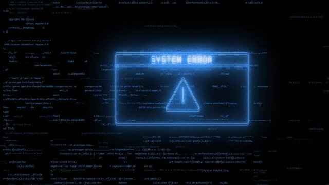 Digital Noise Glitch Effect Tv Screen Loop Animation Background. System Security Error , Hacking Alert, Cyber Crime Attack Computer Error. Distortion Message. scam. System warning, hacking attempt