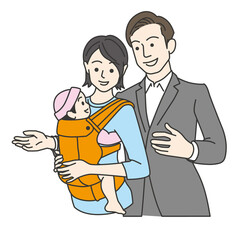 Fototapeta premium 赤ちゃんと夫婦 